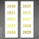 Gold foil decades labels 2020-2029